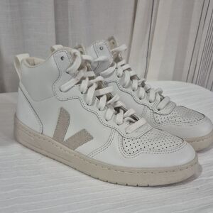 VEJA White High-Top Sneakers V-15 Size Mens Size 7.